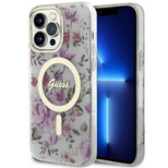 Guess GUHMP14LHCFWST iPhone 14 Pro 6,1" transparente Hardcase Flower MagSafe