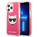 Etui Karl Lagerfeld Choupette Head na iPhone 13 Pro / iPhone 13 - fuksjowy