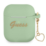 Guess GUA2LSCHSN AirPods cover green/green Silicone Charm Heart Collection