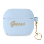 Guess GUA3LSCHSB AirPods 3 cover blue/blue Silicone Charm Heart Collection