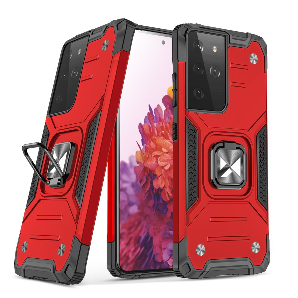 Ring Armor pancerne hybrydowe etui pokrowiec + magnetyczny uchwyt Samsung Galaxy S22 Ultra