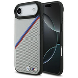 BMW M Tricolor Metal Logo MagSafe Case für iPhone Air – Grau