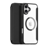 Dux Ducis Skin X Pro Hülle für iPhone 16 Plus mit MagSafe und Klappe – Schwarz