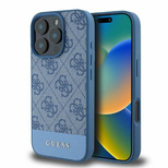 Guess 4G Bottom Stripe Case für iPhone 16 Pro Max - Blau