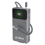 Dudao K31 Pro 45W 20000mAh Powerbank mit integriertem einziehbarem USB-C-Kabel - Grau