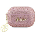 Etui Guess Glitter Flake 4G Charm na AirPods Pro 2 - różowe