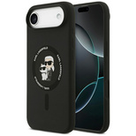 Karl Lagerfeld Silikon Karl&amp;Choupette Ring MagSafe Hülle für iPhone 17 Air - Schwarz