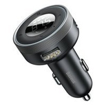 Baseus Enjoy FM transmitter LED car charger 2x USB / 3.5mm jack wireless MP3 player Bluetooth 5.0 3.4A black (CCLH-01)