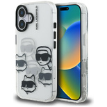 Karl Lagerfeld IML Multi K&amp;C Head Pattern Case for iPhone 16 - Transparent