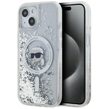 Etui Karl Lagerfeld Liquid Glitter Karl Head MagSafe na iPhone 15 / 14 / 13 - przezroczyste