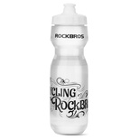 Bidon sportowy Rockbros DCBT69C z uszczelką 750 ml - biały z czarnym napisem