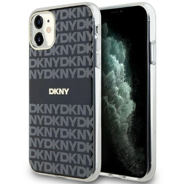 DKNY IML Mono Stripe MagSafe case for iPhone 11 Xr black