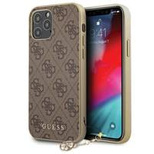 Guess, GUHCP12MGF4GBR iPhone 12/12 Pro 6,1&quot; braun/braune Hardcase 4G Charms Collection