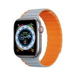 Magnetic Apple Watch SE, 9, 8, 7, 6, 5, 4, 3, 2, 1 (41, 40, 38 mm) Dux Ducis Strap (LD Version) - gray-orange