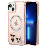 Karl Lagerfeld KLHMP14MHKCP iPhone 14 Plus 6.7 &quot;hardcase pink / pink Karl &amp; Choupette Aluminum Magsafe