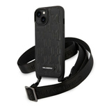 Karl Lagerfeld Monogram Plaque Logo Strap Case for iPhone 14 / 15 / 13 6.1&quot; - Black