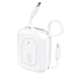 Powerbank Dudao K32 22,5W 10000 mAh z wbudowanym kablem USB-C/Lightning - biały