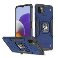Wozinsky Ring Armor pancerne hybrydowe etui pokrowiec + magnetyczny uchwyt Samsung Galaxy A22 4G niebieski