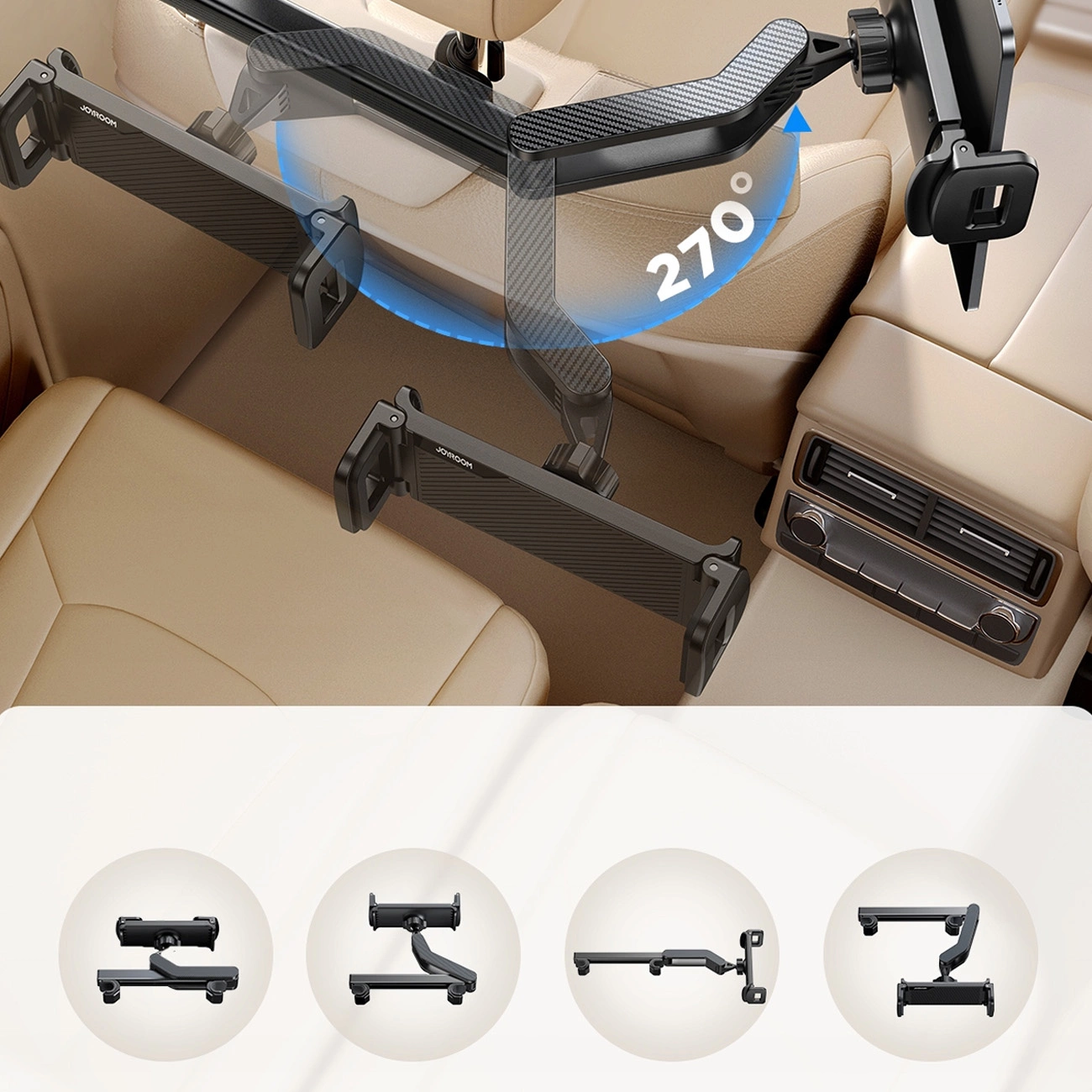 Swivel arm of the Joyroom JR-ZS369 car headrest tablet holder