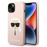 Karl Lagerfeld Silicone Karl`s Head Case for iPhone 14 / 15 / 13 6.1&quot; - pink