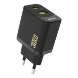 Dudao A27TEU PD 30W GaN USB-A USB-C Wandladegerät – Schwarz