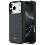 Mercedes Leather Laurel Leaves Stripes MagSafe Case für iPhone 17 Pro - Blau