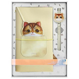 Nimmy Big Eyed Pet 2.0 Cat 2-in-1 Notizbuch + Stift-Set, Beige