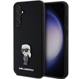 Karl Lagerfeld Silikon Ikonik Metal Pin Hülle für Samsung Galaxy S23 FE – Schwarz