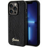 Guess Pailletten-Schriftzug-Metallgehäuse für iPhone 13 Pro Max – Schwarz