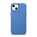 iCarer Litchi Premium Leather Case iPhone 14 Magnetic Leather Case with MagSafe Light Blue (WMI14220709-LB)