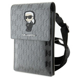 Karl Lagerfeld Bag KLWBSAKHPKG case - silver Saffiano Monogram Ikonik