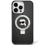 Karl Lagerfeld KLHMP15LHMRSKHK iPhone 15 Pro 6,1&quot; schwarz/schwarz Hardcase Ringständer Karl Head MagSafe