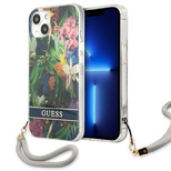 Guess GUHCP13MHFLSB iPhone 13 6.1&quot; blue/blue hardcase Flower Strap