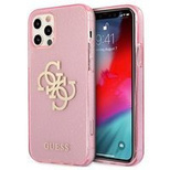 Guess GUHCP12LPCUGL4GPI iPhone 12 Pro Max 6.7&quot; pink/pink hard case Glitter 4G Big Logo