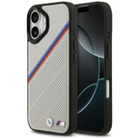 Etui BMW M Tricolor Metal Logo MagSafe do iPhone 17 - szare