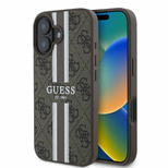 Guess 4G Printed Stripes MagSafe iPhone 16 Case - Brown