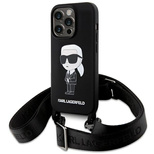 Etui Karl Lagerfeld Crossbody Silicone Ikonik do iPhone 15 Pro Max - czarne