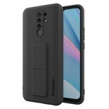 Wozinsky Kickstand Case silikonowe etui z podstawką etui Xiaomi Redmi 9 czarne