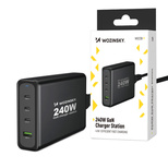 Wozinsky WGCSB 240W GaN Wall Charger USB-A / 3 x USB-C - Black