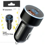 Wozinsky WDCCAC USB-C USB-A 36W Car Charger - Black