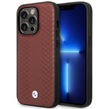 Case BMW BMHMP14L22RFGR iPhone 14 Pro 6.1&quot; Burgundy/burgundy Leather Diamond Pattern MagSafe