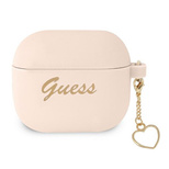 Guess GUA3LSCHSP AirPods 3 Hülle rosa/rosa Silikon Charm Heart Collection