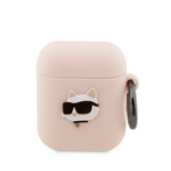 Karl Lagerfeld KLA2RUNCHP AirPods 1/2 cover pink/pink Silicone Choupette Head 3D