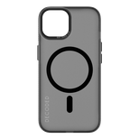 Decoded Transparent Grip Case with MagSafe for iPhone 15 Plus - gray and black