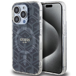 Guess IML GCube MagSafe Hülle für iPhone 15 Pro – Schwarz