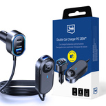 Ładowarka samochodowa 3mk Double Car Charger 135W PD QC PPS USB-C USB-A - czarna