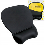 Ergonomic Mouse Pad and Wrist Rest Gel Eco Leather Large Anti-Slip - Black