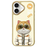 Etui Nimmy Cool&Cute 2.0 Cat na iPhone 16 - zielone