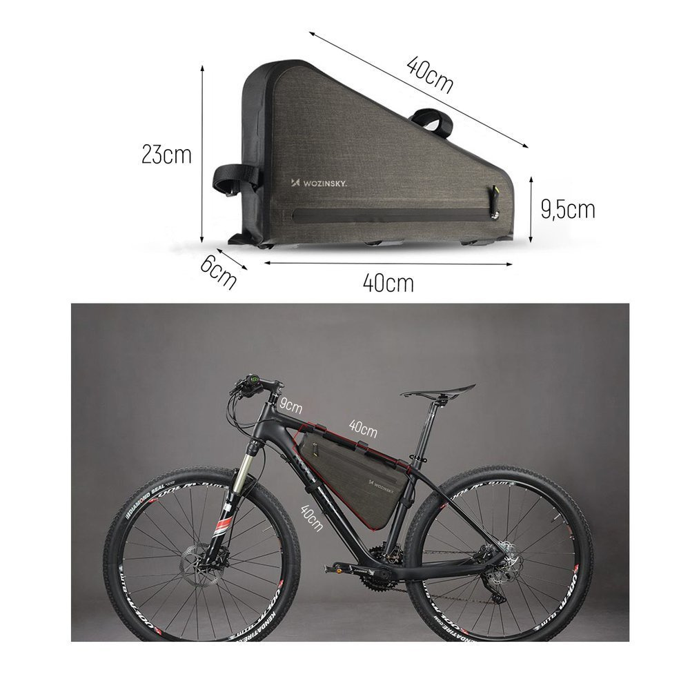 Wymiary torby rowerowej pod ramę Wozinsky WBB15BK