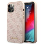 Guess 4G Metal Gold Logo Case for iPhone 12 / 12 Pro 6.1&quot; - Pink